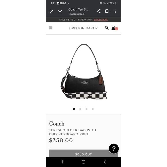 COACH Teri Crossbody Shoulder Bag Checkerboard Chalk/Black Coachtopia CR103 - Picture 3 of 10